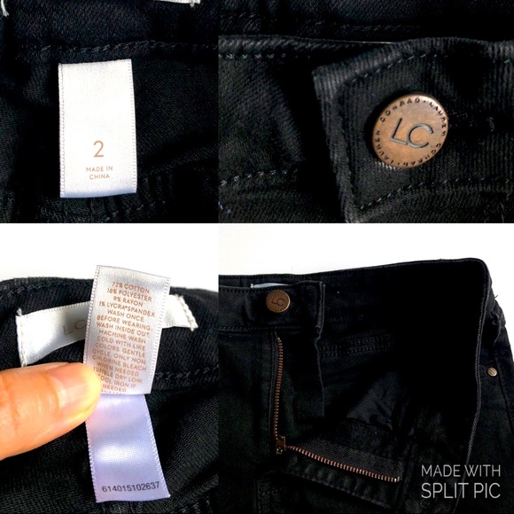 LC Cuffed Jean Shorts Size 2 Black Women’s - Picture 5 of 16